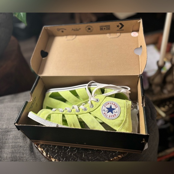 RARE Converse Chuck Taylor Gladiator Mid Neon Lime Yellow • 2013 NOS Women’s 8 - Picture 5 of 17